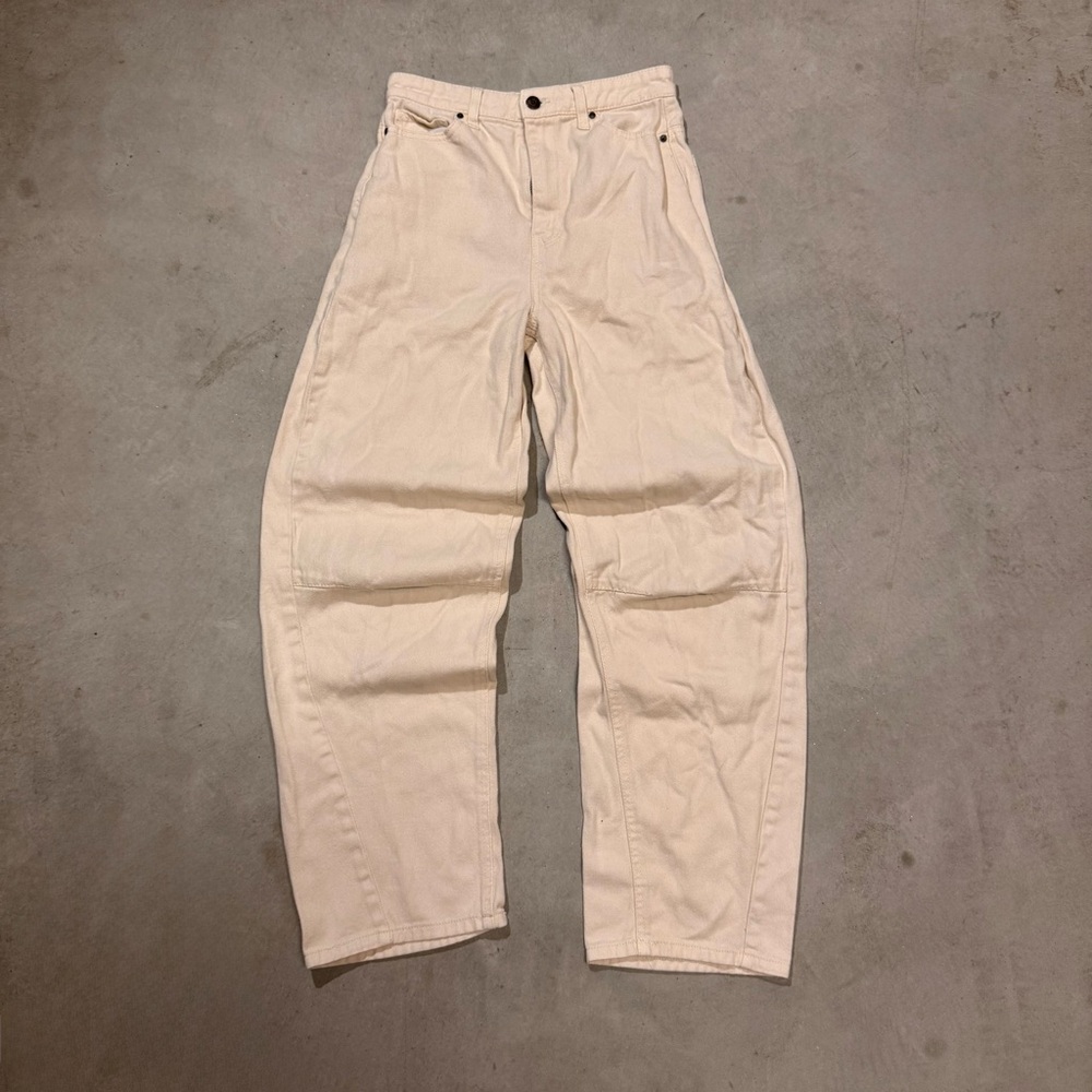 Cream High-Waisted Pants